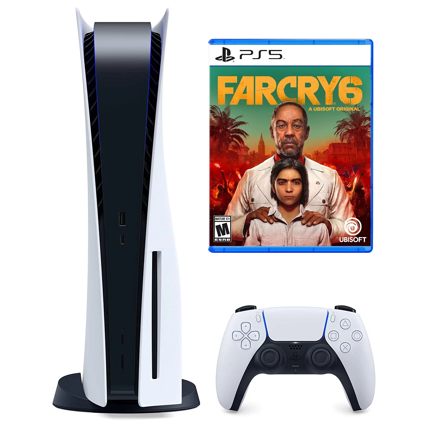 Sony PlayStation 5 Disc Version Console (Ps5 Disc Console) with Far Cry 6 Game Bundle - Radiant Selections