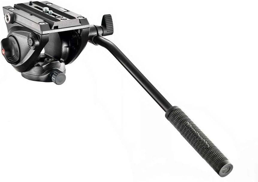 Manfrotto MVH500AH, Lightweight Fluid Video Head with Flat Base, Sliding Plate for Rapid Camera Connection, Supports Multiple Tripods