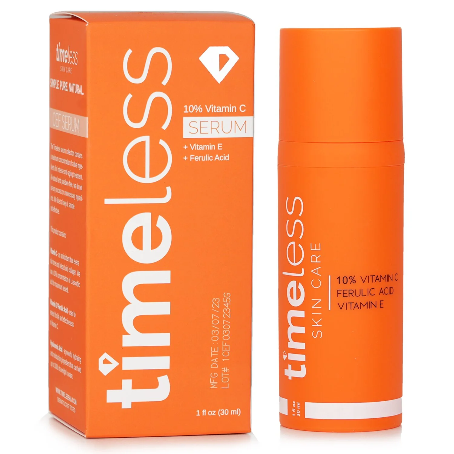 Timeless Skin Care 10% Vitamin C Serum + Vitamin E + Ferulic Acid 30ml/1oz