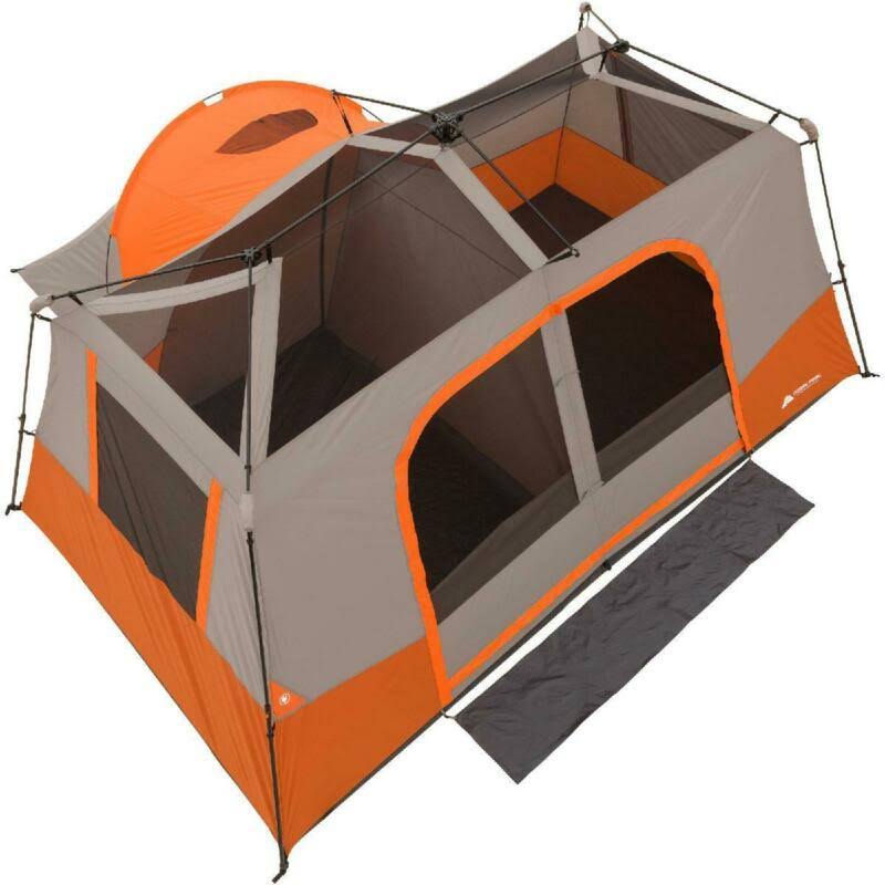 Ozark Trail 11-Person Instant Cabin Tent with Private Room Orange/Green Option - Green