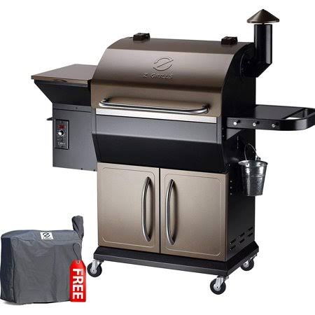 Z Grills 1000D Smart Wood Pellet Grill 8 in 1 Outdoor BBQ Smoker 1060 Sq Inches Cooking Area with Cabinet Barbecue Grill Bronze,