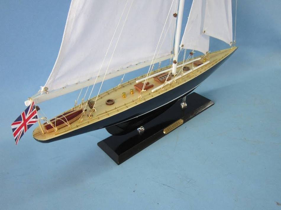 Hampton Nautical Velsheda 27 - Decorative Model Ship - J Yacht - Model Sailing Boat