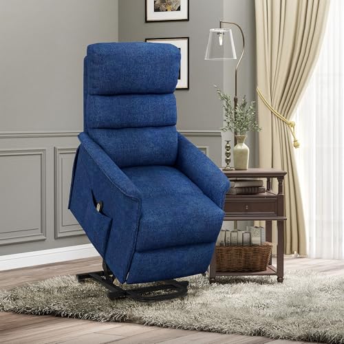 HOMCOM Power Lift Recliner Chair for Elderly, Easy Assembly, Fabric Lift Chair for Adults, Recliner Sofa with Remote Control