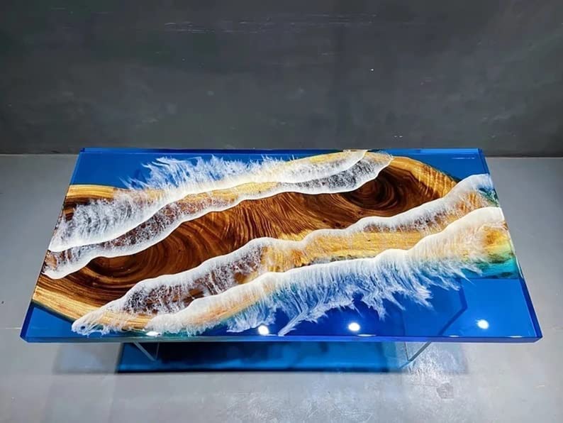 Personalized Large EPOXY Table, Resin Dining Table for 2, 4, 6, 8 River Dining Table Top, Wood Epoxy Coffee Table Top