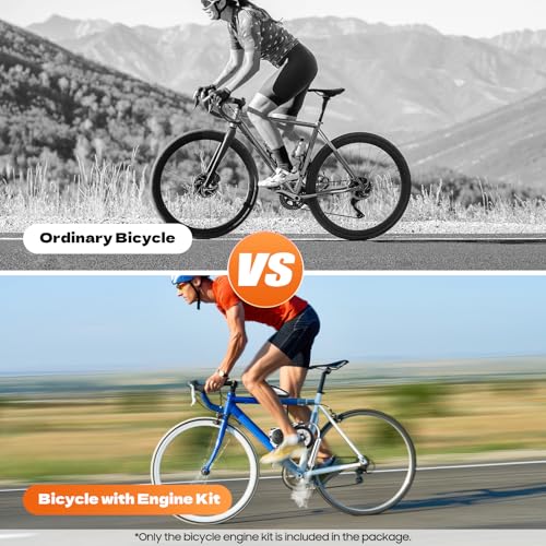 100cc Bicycle Engine Kit, 3.5HP 2 Stroke Motorized Bike Kit, Single Cylinder Air-cooling Gas Petrol Motorized Bike Engine for 26-28" Bikes