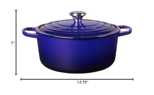 Le Creuset Enameled Cast Iron Signature Round Dutch Oven, 5.5 qt., Indigo