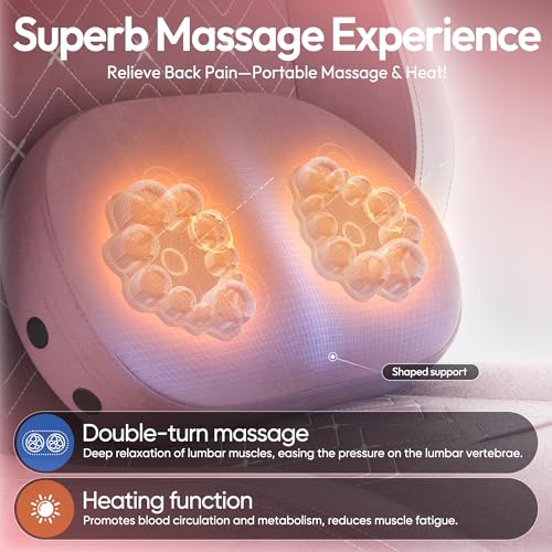 Dowinx Fabric Gaming Chair with Heated Massage Lumbar Support, Computer Game Chairs for Adults