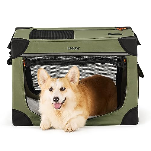 Lesure Soft Collapsible Dog Crate - 42 Inch Portable Travel Crate for Extra Large Dogs Indoor & Outdoor
