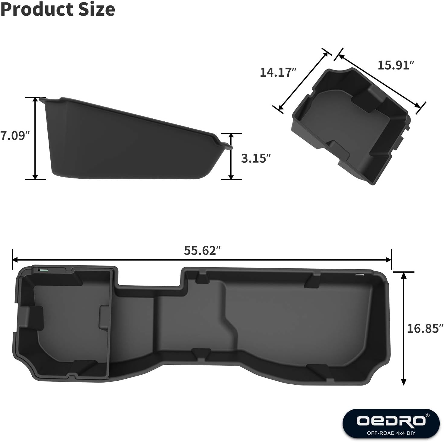 OEDRO Upgraded Rear Under Seat Storage Box Compatible with 2014-2018 Chevrolet Silverado/GMC Sierra 1500