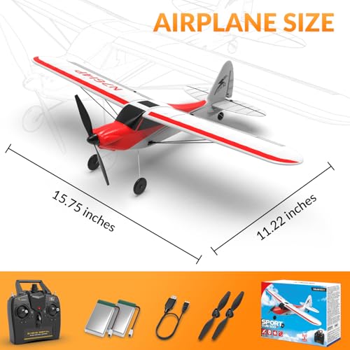 VOLANTEXRC RC Plane Trainer Sport Cub 4CH Remote Control Airplane with Prop Saver, 6-Axis Gyro Stabilizer & 3 Modes to Fly
