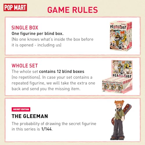 POP MART Peach Riot Rise Up Series Figures, 12PCs Peach Riot Blind Box Figures, Random Design Action Figures Collectible Toys Home Decorations