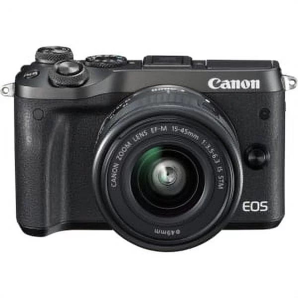 Canon EOS M6 - Digital camera - mirrorless - 24.2 MP - APS-C - 1080p / 60 fps - 3x optical zoom EF-M 15-45mm IS lens - Wireless LAN, NFC, Bluetooth