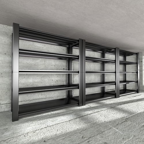 76.6" H Heavy Duty Garage Shelving Unit, 60" W Adjustable Metal Storage Rack, 5-Tier Metal Shelves, 24" D Industrial Shelving for Garage, Basement