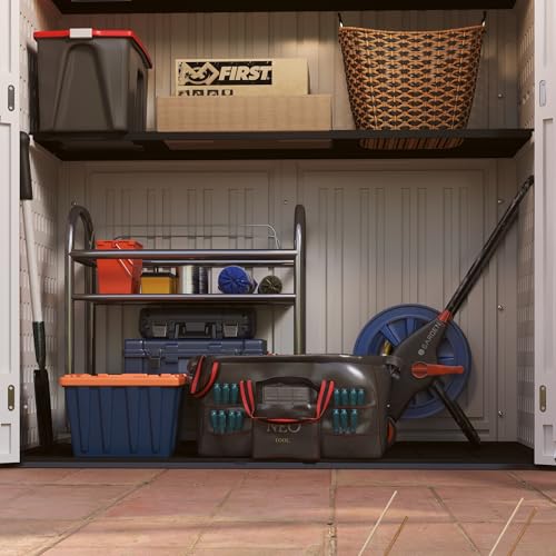 Vertical Resin Storage Shed, 60 Cuft Garden Tool Sheds & Outdoor Storage, Plastic Outdoor Storage Cabinet Waterproof