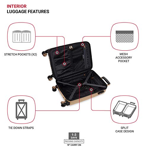 SwissGear 7272 Energie Expandable Hardside Luggage with Spinner Wheels and TSA Lock, Gunmetal, Carry-On 19-Inch