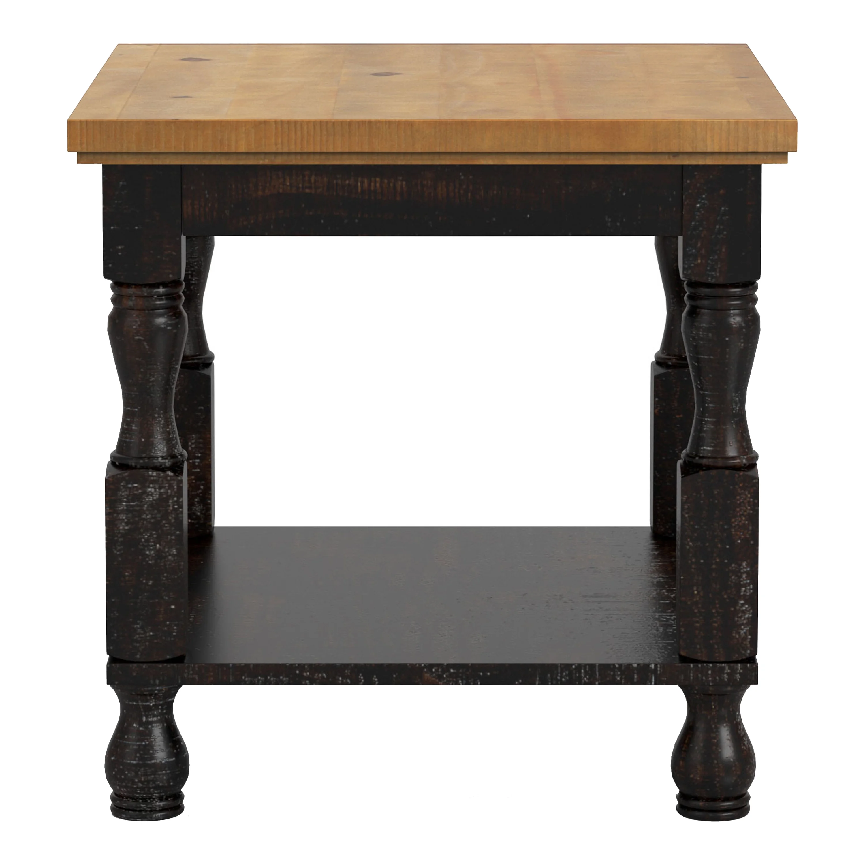 Blaise Indoor 1-Shelf Wood Antique Black, Oak End Table for Living Room by Furniture of America