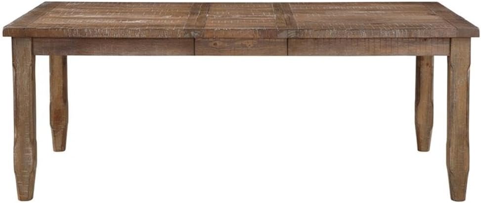 BOWERY HILL Light Brown Distressed Wood Extendable Dining Table
