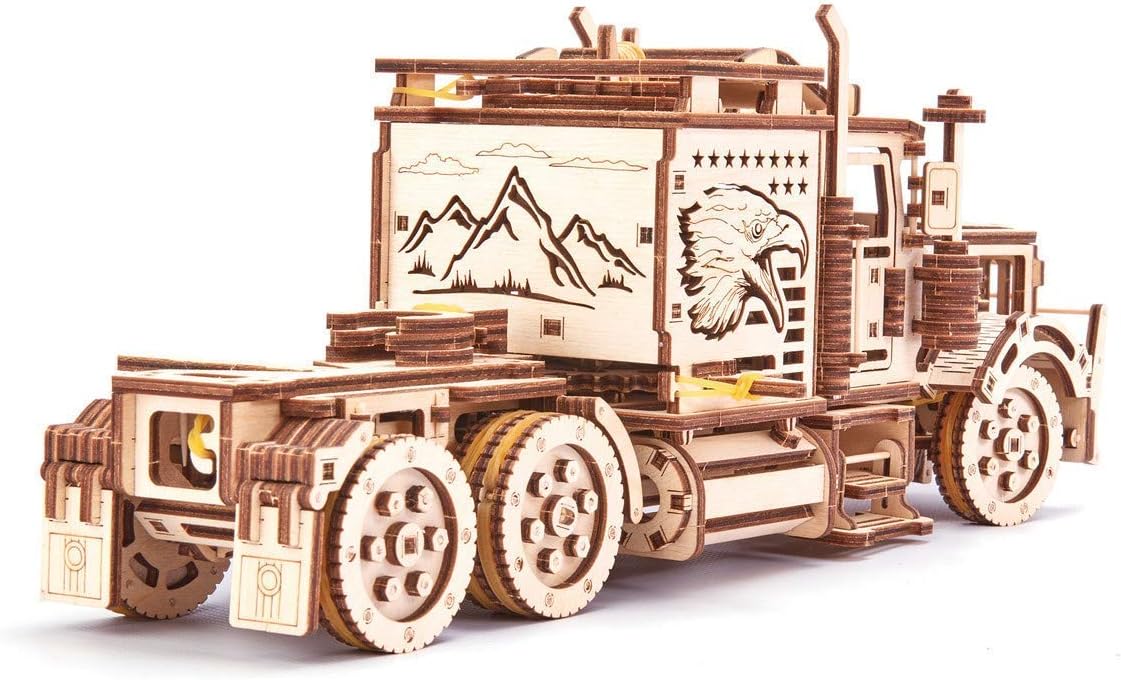 Wood Trick Big Rig Truck + Pickup + American Truck Bundle - 3D Wooden Puzzle Kits - Car Wooden Model Kits to Build