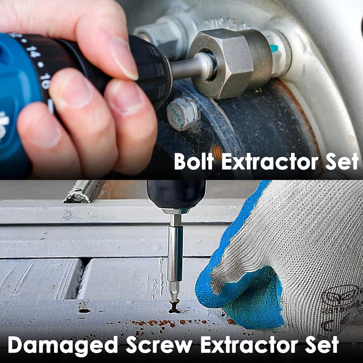 THINKWORK Damaged Screw Extractor Set & Bolt Extractor Set, HSS 6542 (68 HRC), 39-Piece Stripped Screw Remover, Lug Nut Remover for Removing Damaged
