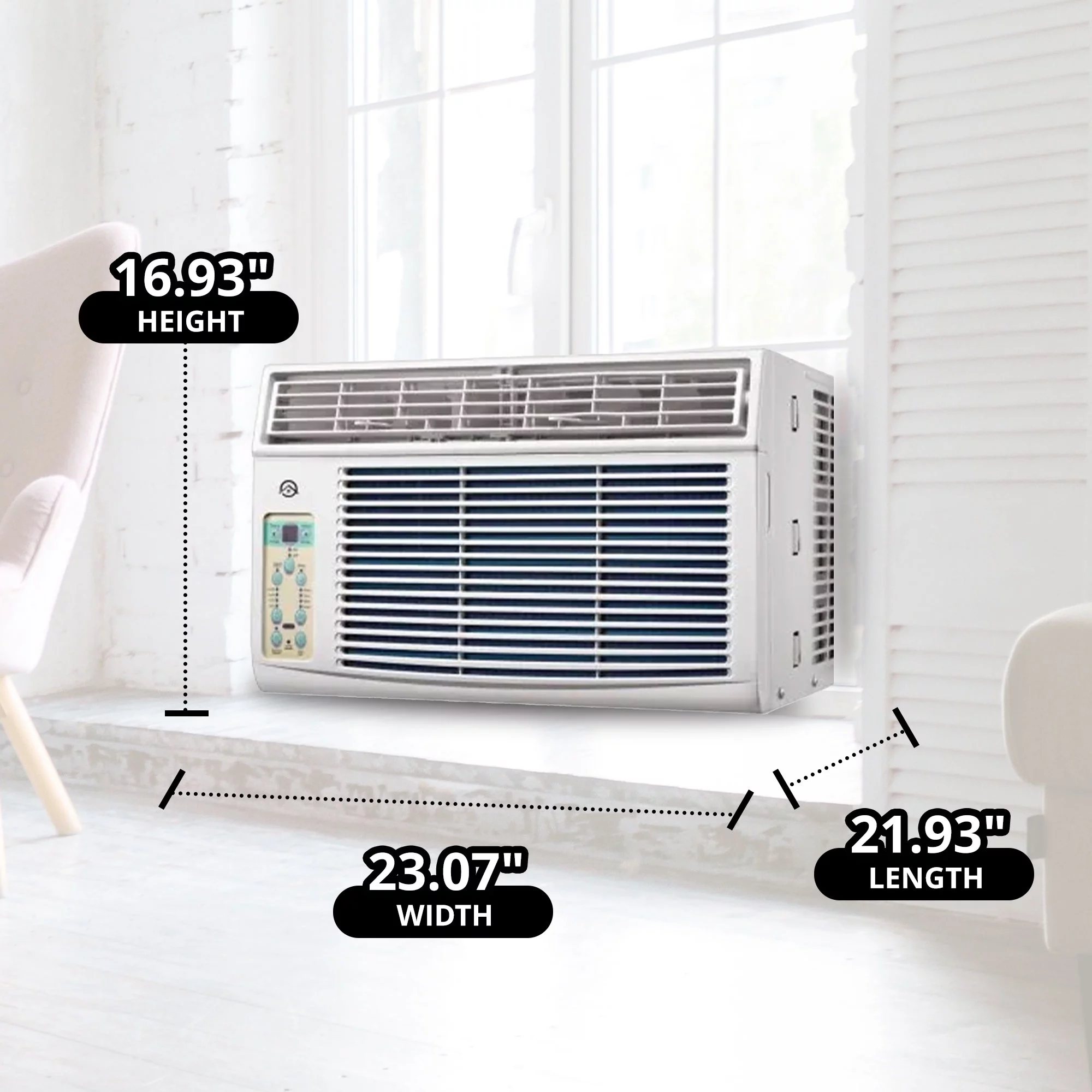 HomePointe 14,500 BTU Window Air Conditioner w/Remote & LED Digital Panel