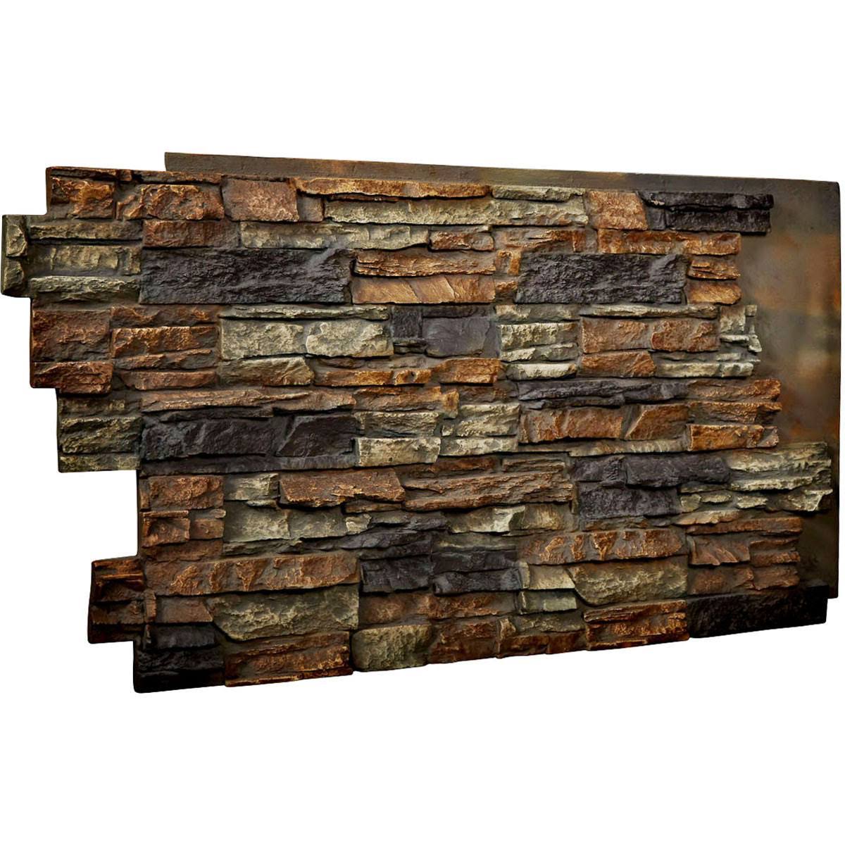 Ekena Millwork PN202NRRS 48x22W x 25x22H x 1 1/2x22D Stacked Endurathane Faux Stone Siding PANEL, Redstone