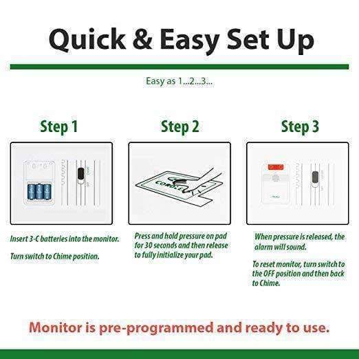 Smart Caregiver Wireless Bed Alarm Alert - 20 by 30 inch Pad