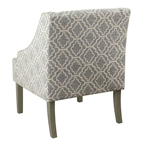 HomePop Velvet Swoop Arm Accent Chair, Suri Blue