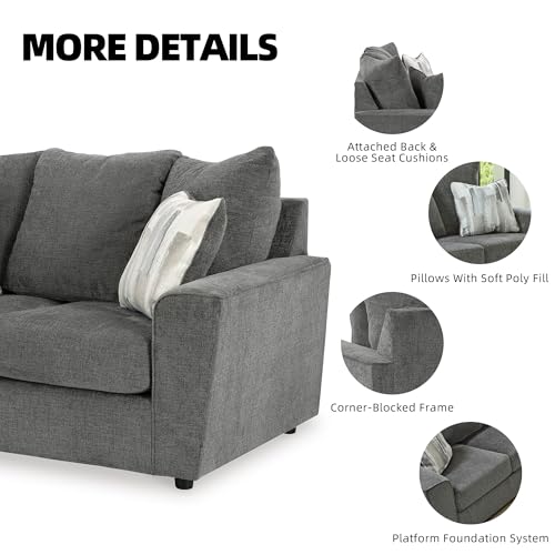 Signature Design by Ashley Stairatt Casual Loveseat with Flared Arms, Gray