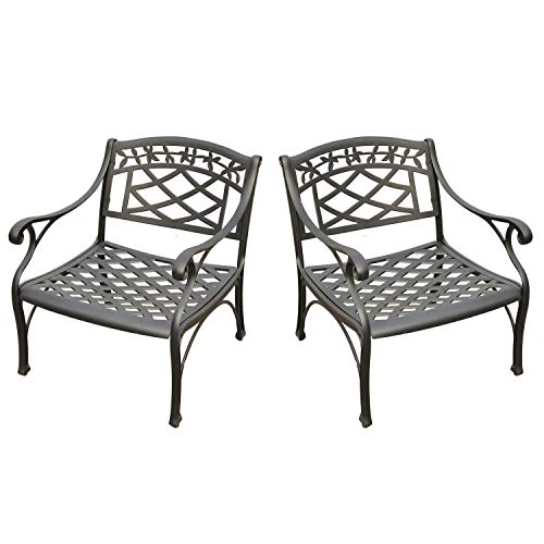 Crosley Furniture Sedona 2-Piece Solid-Cast Aluminum Outdoor Conversation Set with 2 Club Chairs - Black