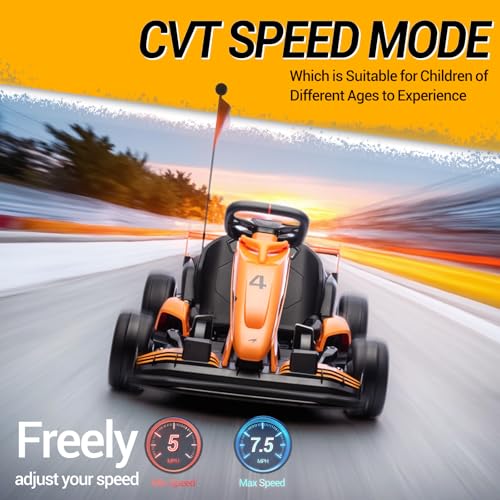 24V Kids Electric Go Kart, Licensed McLaren F1 Drift Kart Car with Dual 200W Motors, Adjustable Seat, 6 Safety Upgrades, CVT Speed Mode