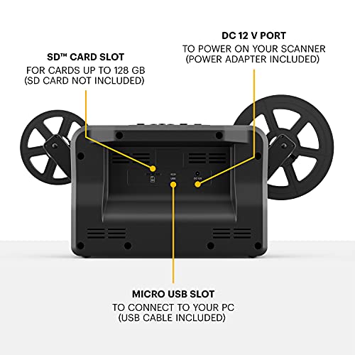 KODAK REELS 8mm & Super 8 Films Digitizer Converter with Big 5&rdquo; Screen, Scanner Converts Film Frame by Frame to Digital MP4 Files for Viewing