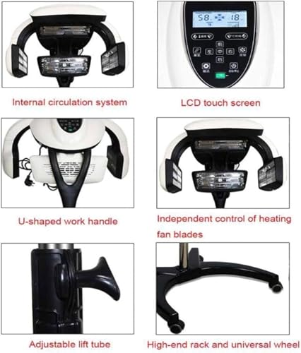 Hair Color Processor Wall Mount Hair Dryer Processor, 800W Salon Rolling Hood Hair Dryer