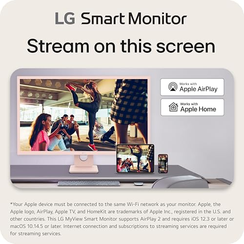LG 27SR50F-W Smart Monitor 27-Inch FHD (1920x1080) IPS Display, webOS 23, HDR 10, x2 Built-in Speakers, AirPlay 2, Screen Share, Bluetooth, ThinQ App