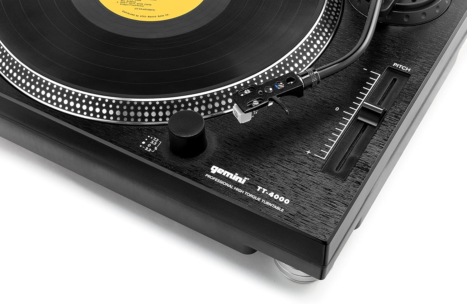 Gemini Sound TT-4000 Professional Direct-Drive DJ Turntable, High Torque, 3 Speeds Vinyl Record Player, Switchable Phono Preamp
