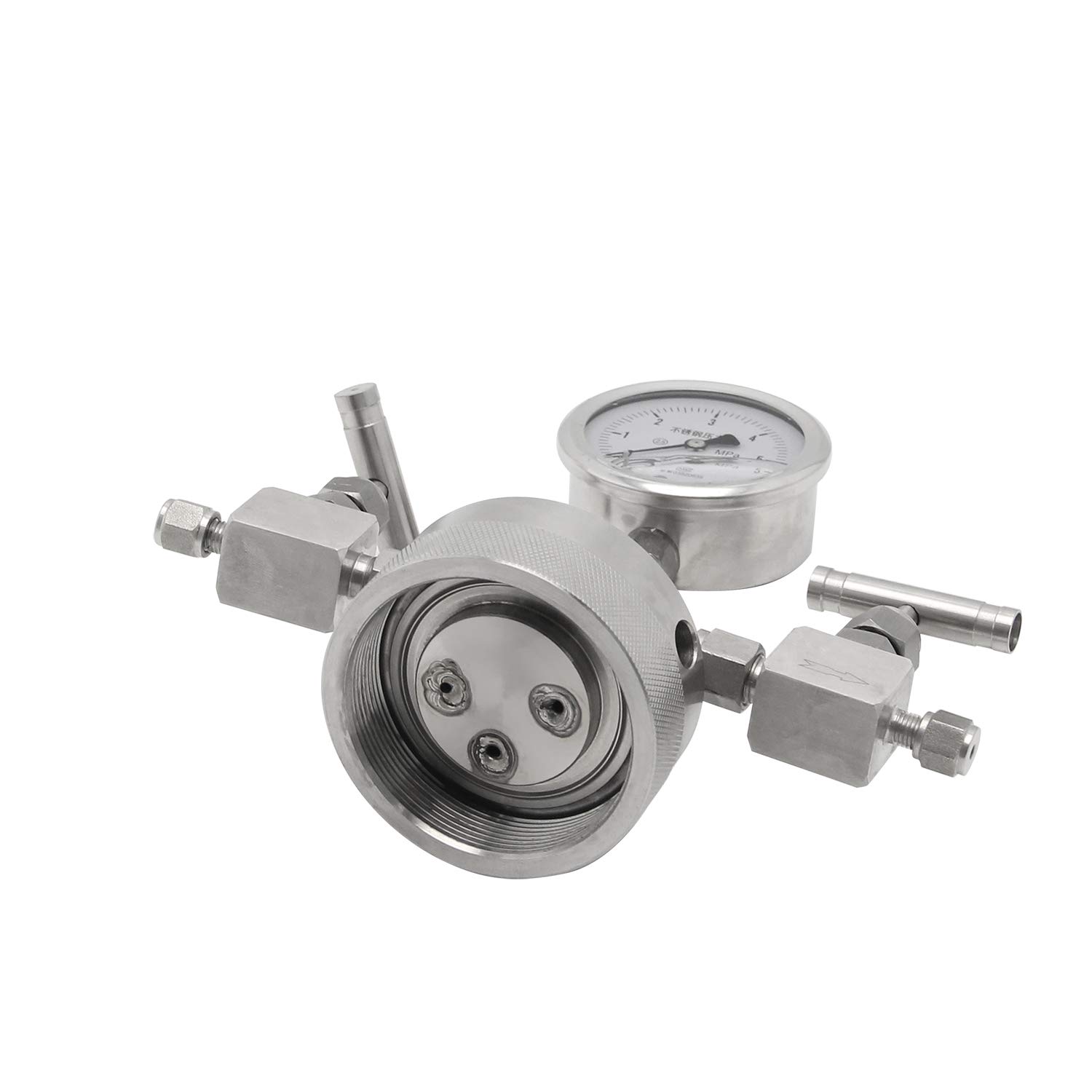 BAOSHISHAN 300ml Hydrothermal Synthesis Autoclave Reactor Can Connected Hydrogen Gas with polytetrafluoroethylene Lining Pressure Gauge for 180C 3MPa