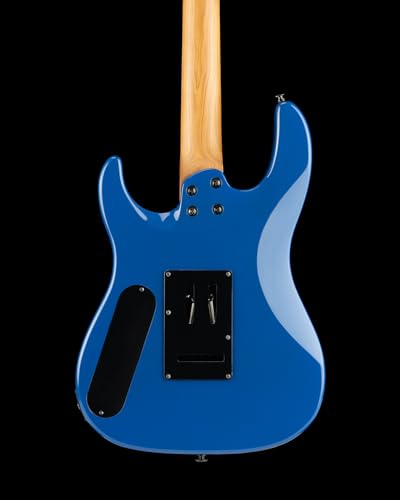WestCreek Aetheris Solid Body Electric Guitar, Mahogany Body, Maple Neck, Rosewood Fretboard, Rounded End Frets, Bone Nut, 24 Frets (Blue)
