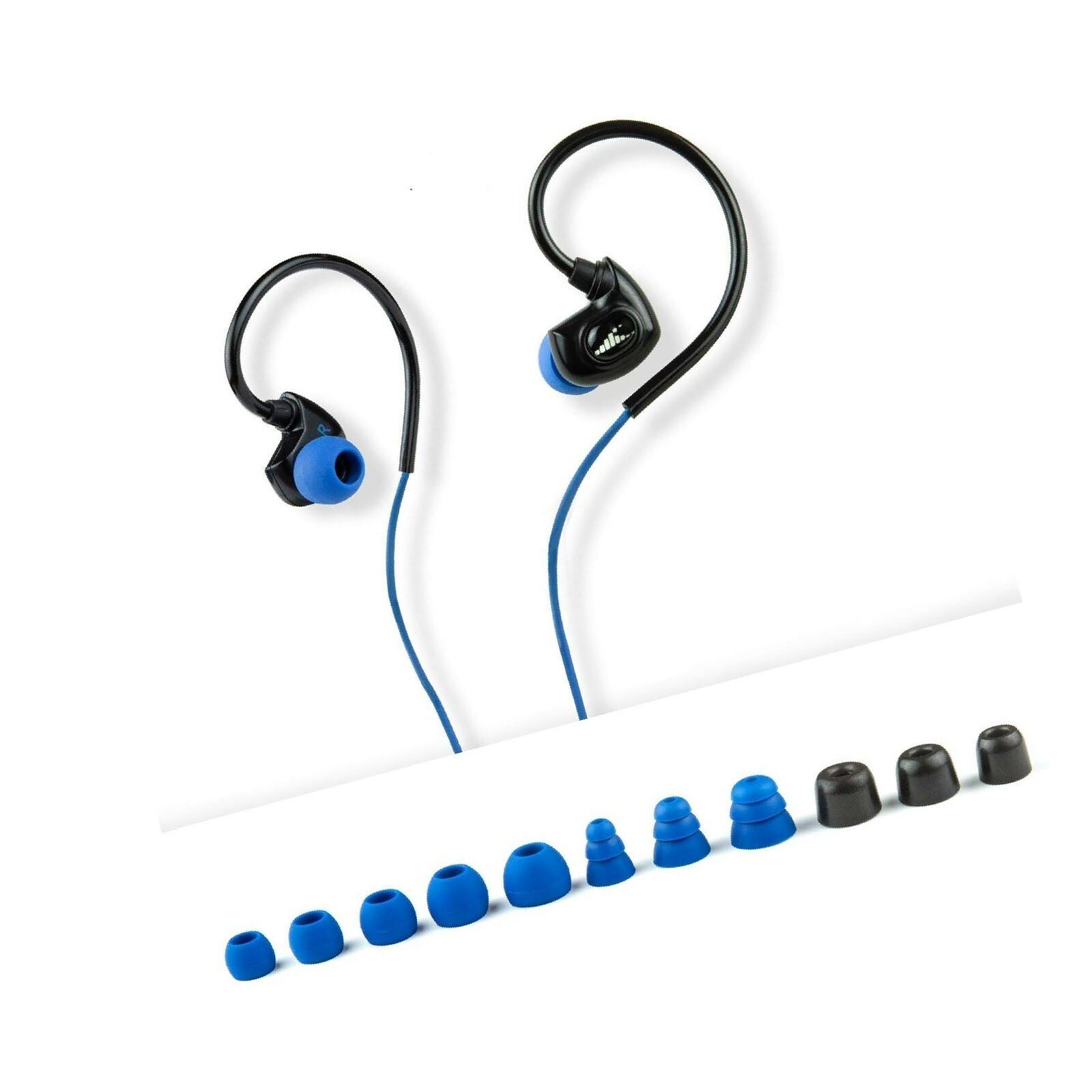 H2O Audio Surge SX10 Headphones Waterproof Ipx8 Normal Cord In-Ear Stereo Earbuds Noise Cancelling Earphones for Swimming Running and Sporting