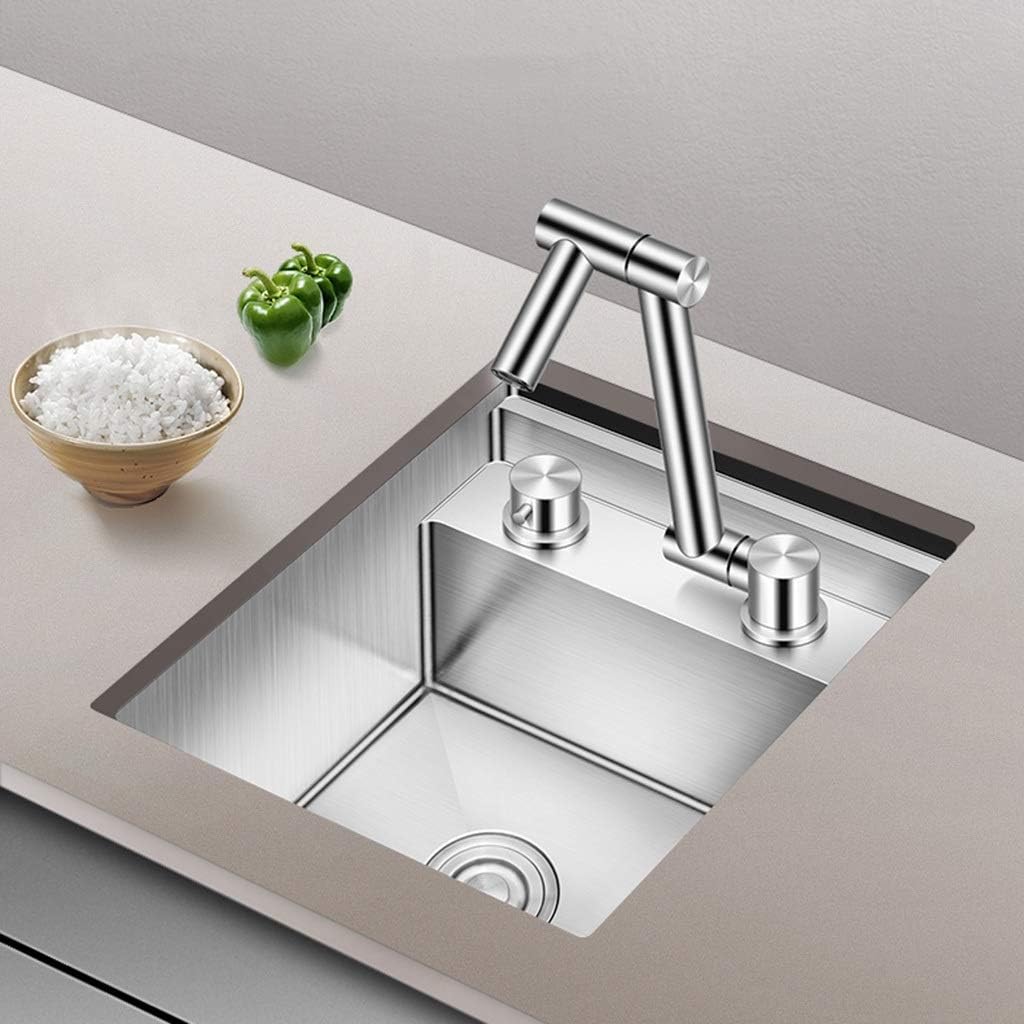 Stainless Steel Sink Hidden Kitchen Sink Sink On Bar Counter Sink with Folding Faucet Can Be Installed Under Counter