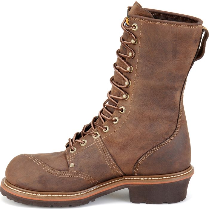 Carolina Men’s Linesman 10″ Soft Toe WP Slip Resist Work Boot -Brown- CA904