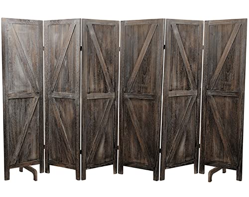 Premium Home Room Divider and Folding Privacy Screens for Partition, Wall dividers, Room Separator, Temporary Wall, Rustic Barnwood (Barnwood X)