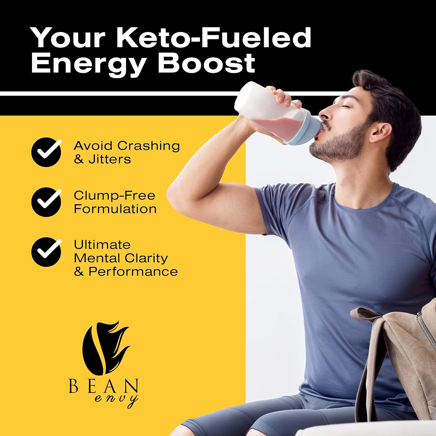 Bean Envy MCT Oil Powder with Collagen and Acacia - Gluten & Dairy-Free - Keto Creamer for Coffee, Ice Cream, Shakes and Smoothies