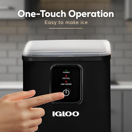 Igloo Electric Countertop Ice Maker Machine - Automatic and Portable - 33 Pounds in 24 Hours - Icecube Maker - Plastic Scoop and Basket