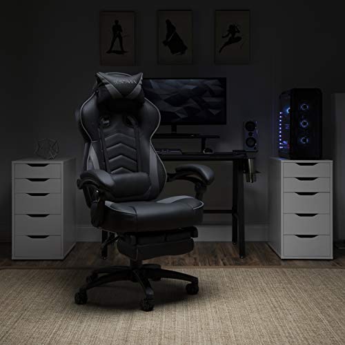 RESPAWN 110 Pro Gaming Chair - Gaming Chair with Footrest, Reclining Gaming Chair, Video Gaming Computer Desk Chair, Adjustable Desk Chair