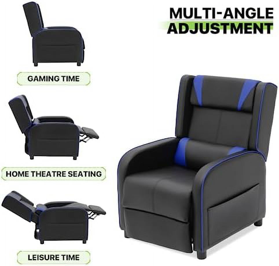 Recliner Chair With Adjustable Backrest And Footrest, Lumbar Support And Side Pocket