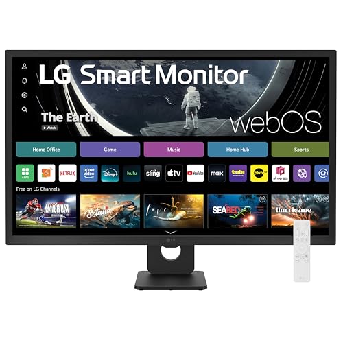 LG 27SR50F-W Smart Monitor 27-Inch FHD (1920x1080) IPS Display, webOS 23, HDR 10, x2 Built-in Speakers, AirPlay 2, Screen Share, Bluetooth, ThinQ App