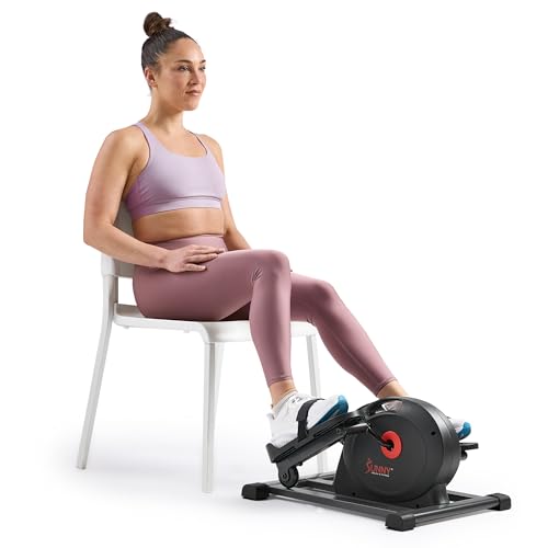 Sunny Health & Fitness Smart Mini Elliptical Trainer, Indoor Under-Desk Pedal Exerciser for Mobility & Cardio Workout, Free SunnyFit App Connection