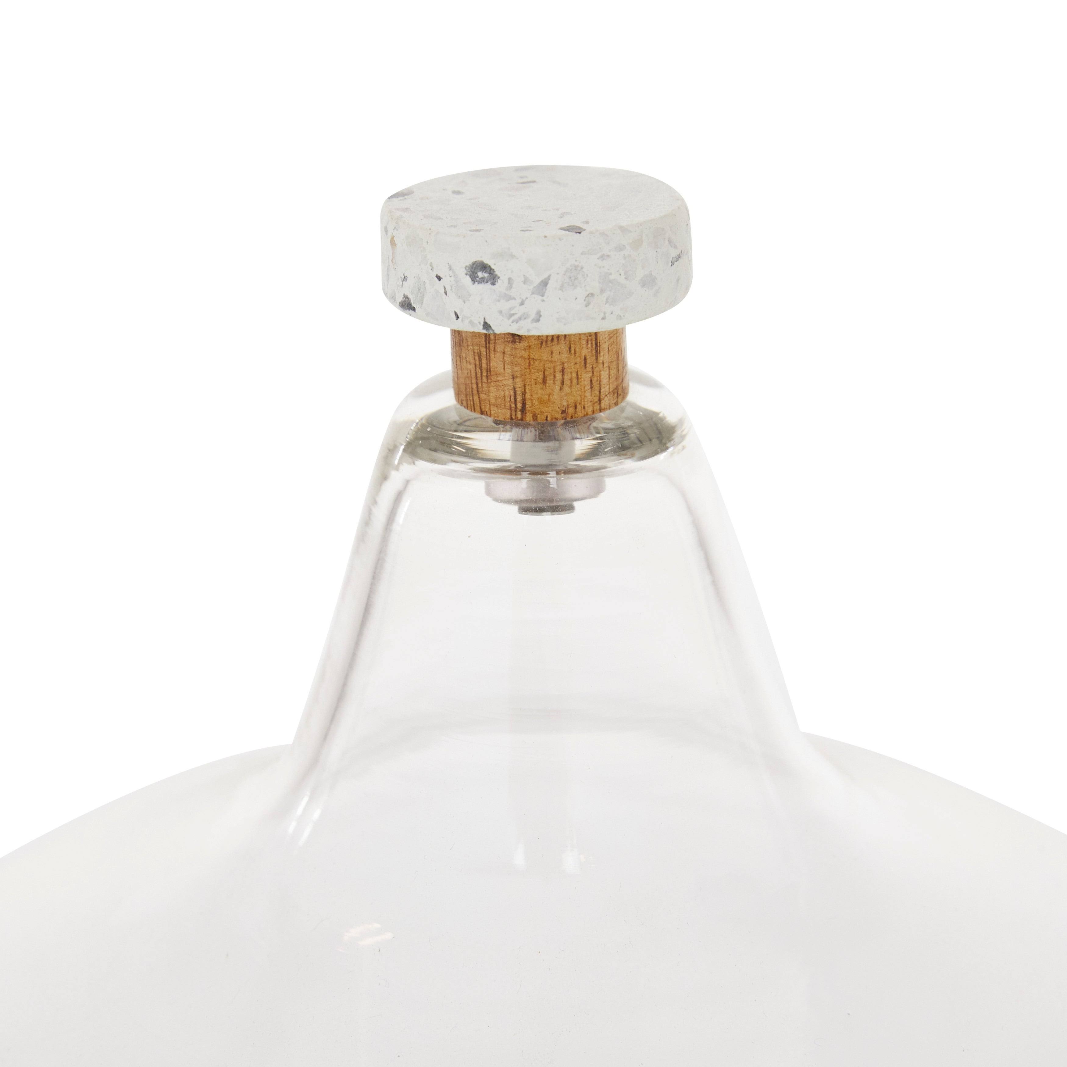 Zimlay White Stoneware and Glass Contemporary Cake Stand with Cloche 24819