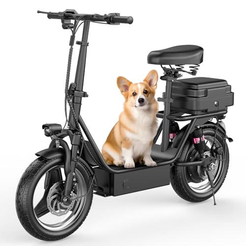 500W Electric Scooter for Adults, 36V 13AH/48V 15Ah Battery, 20-25MPH, 20-30 Miles Range, Shock Absorbers, Rear Basket/Box