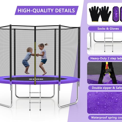 SKOK Trampoline 8FT 10FT 12FT 14FT 15FT Trampolines with Enclosure Net