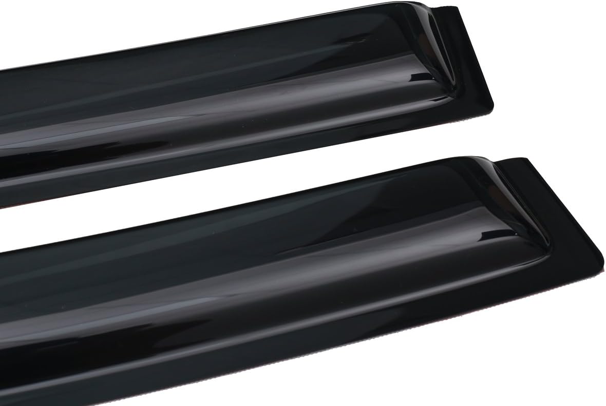 Lightronic WV94528 Tape-on Rain Guard, Dark Smoke, 4 PCS Set for 2014-2018 Silverado/Sierra 1500, 2015-2018 Silverado/Sierra 2500 HD & 3500 HD